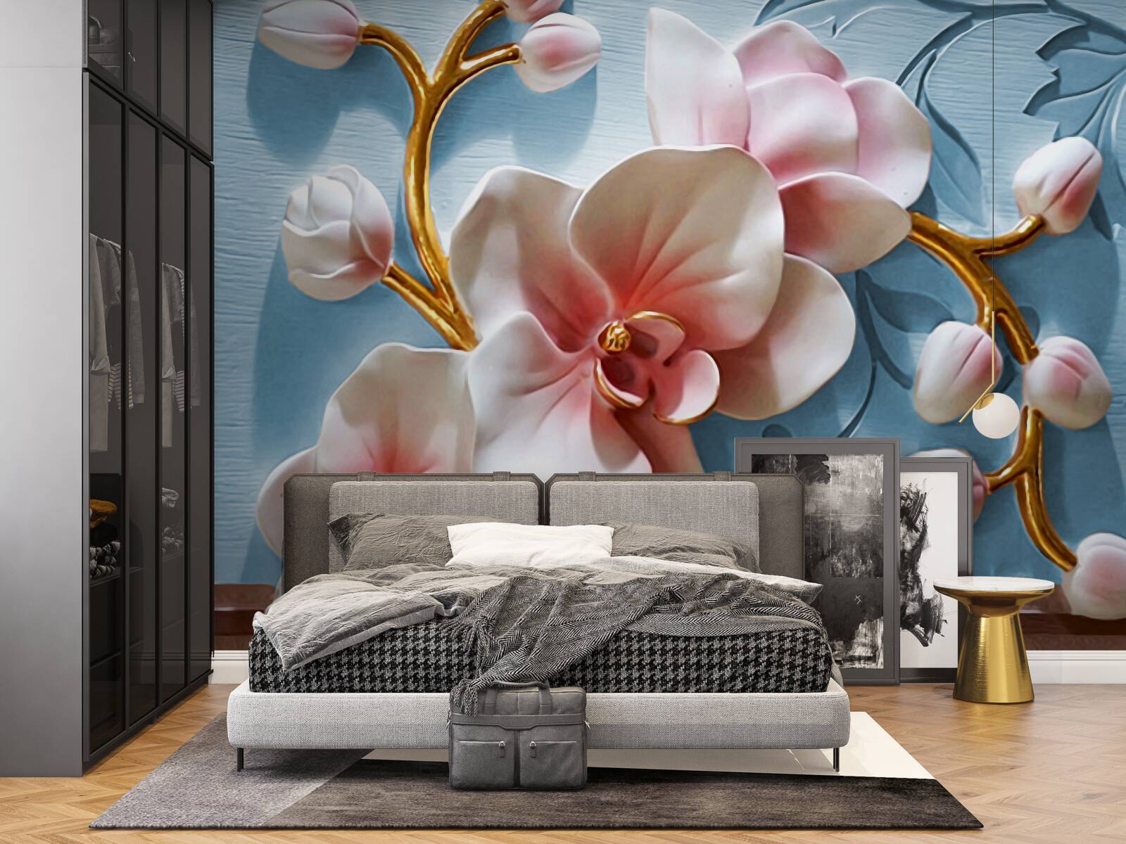 Fototapeta biela orchidea na modrej oblohe