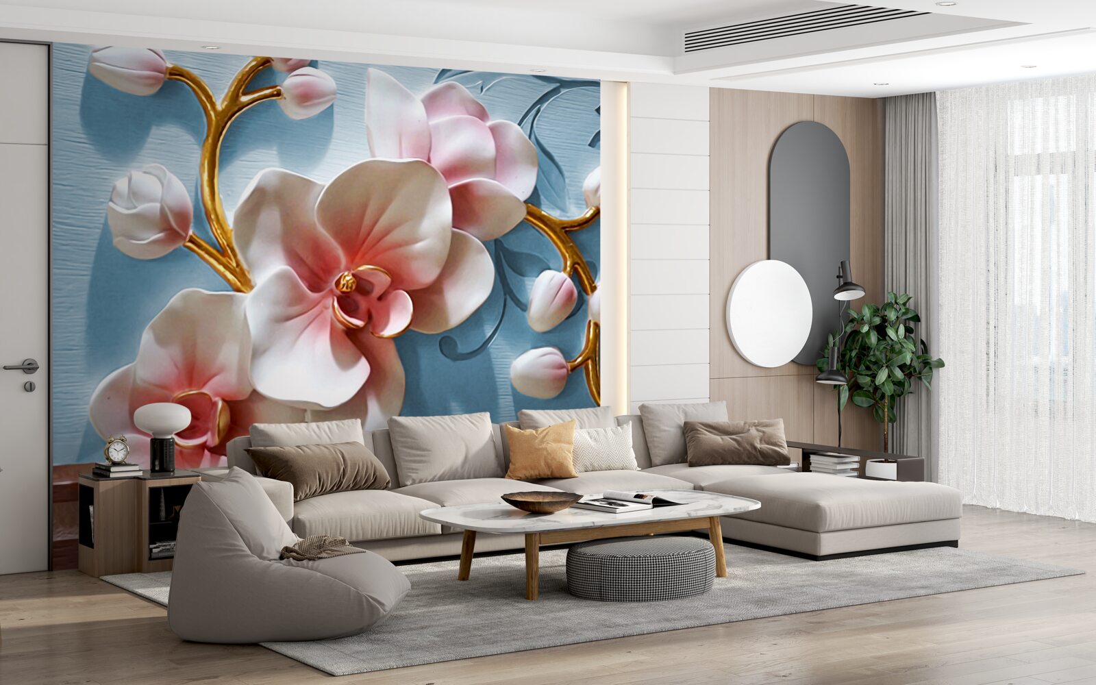 Fototapeta biela orchidea na modrej oblohe