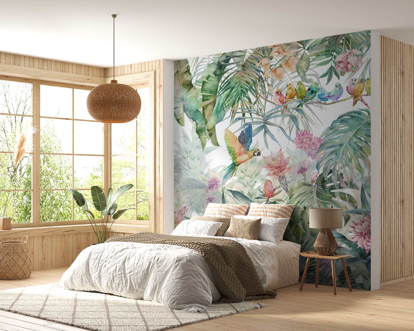 Fototapeta rodina papagájov v dažďovom pralese