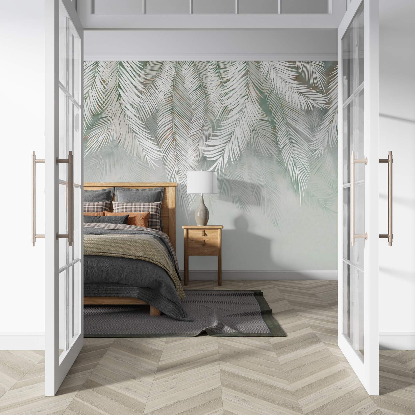 Fototapeta sperené listy smerujúce nadol