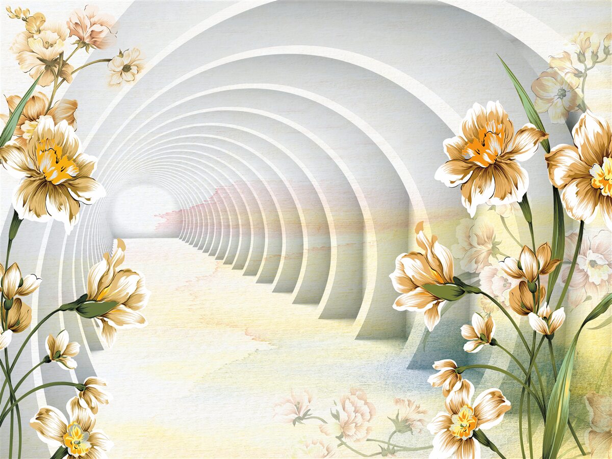 Fototapeta Oblúky zdobené bielymi kvetmi