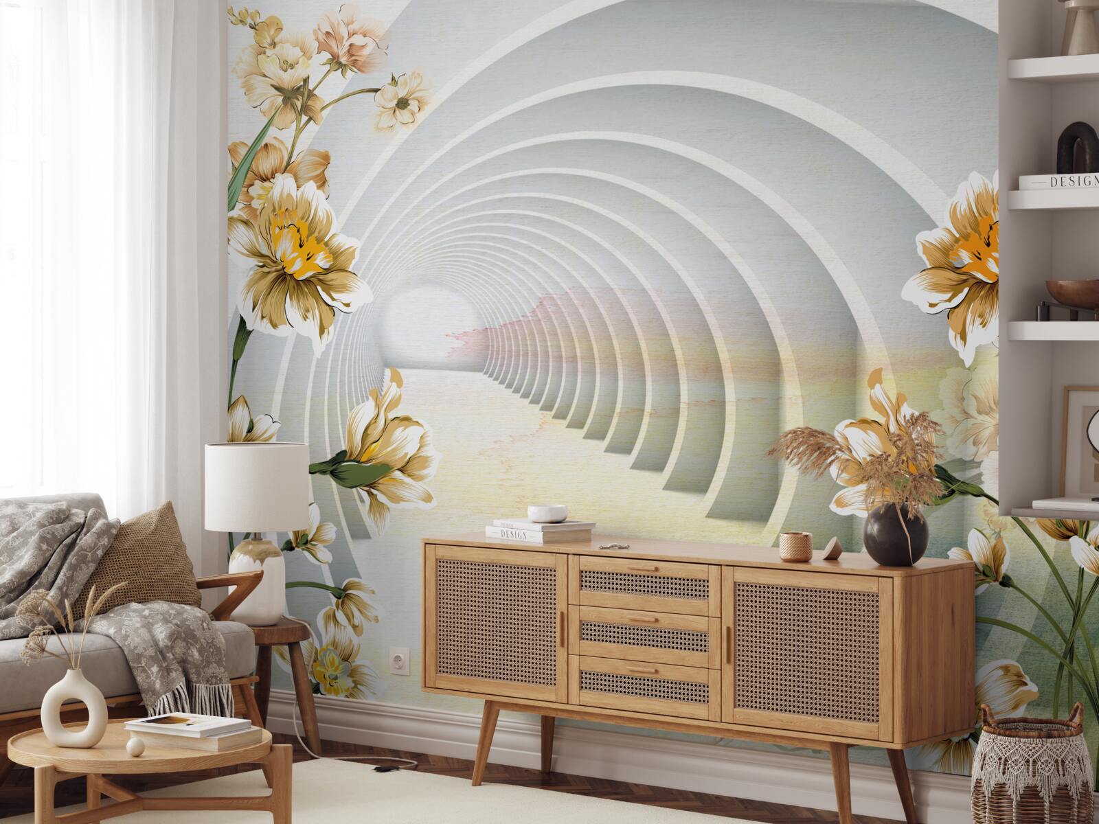 Fototapeta Oblúky zdobené bielymi kvetmi