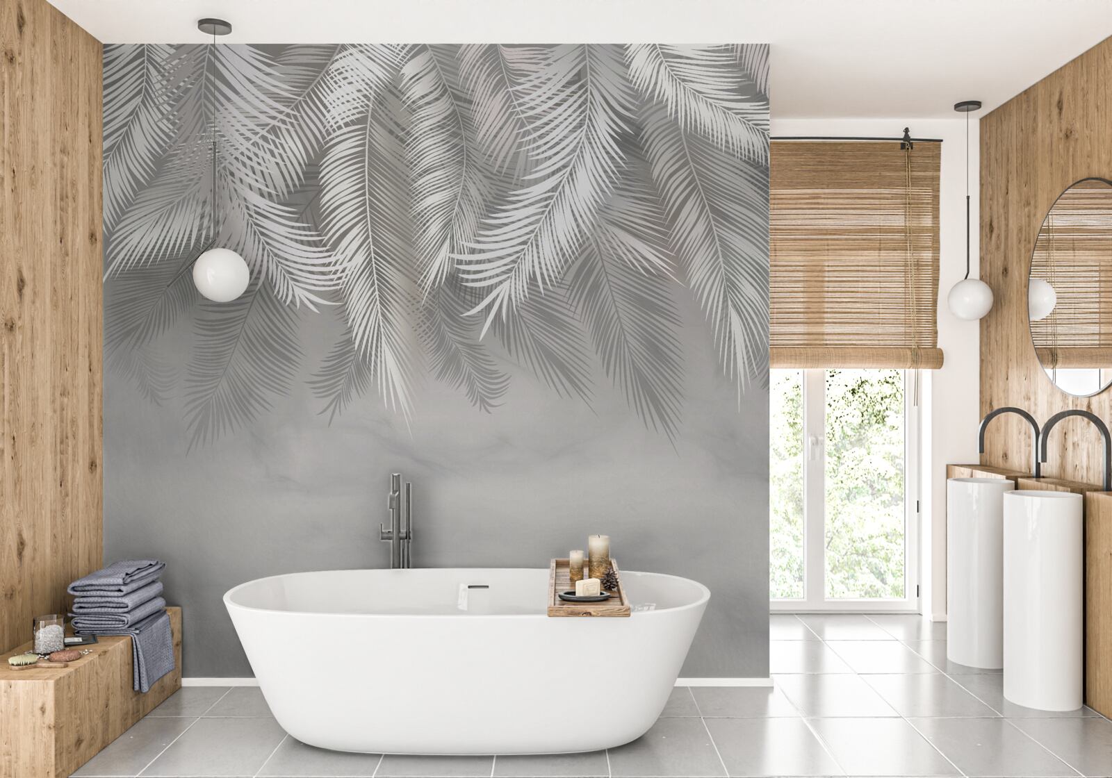 Fototapeta mäkké a svieže listy podobné perám