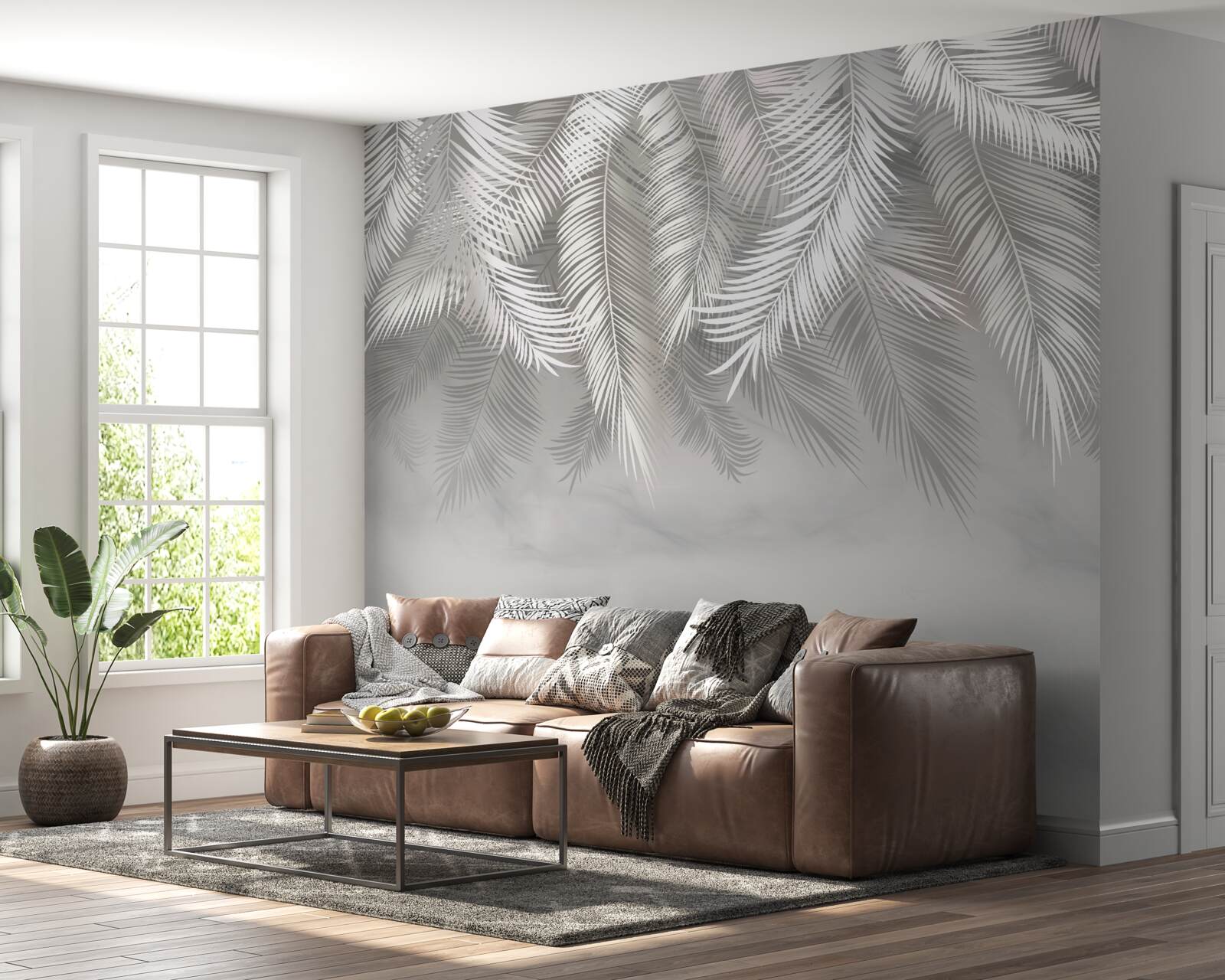 Fototapeta mäkké a svieže listy podobné perám