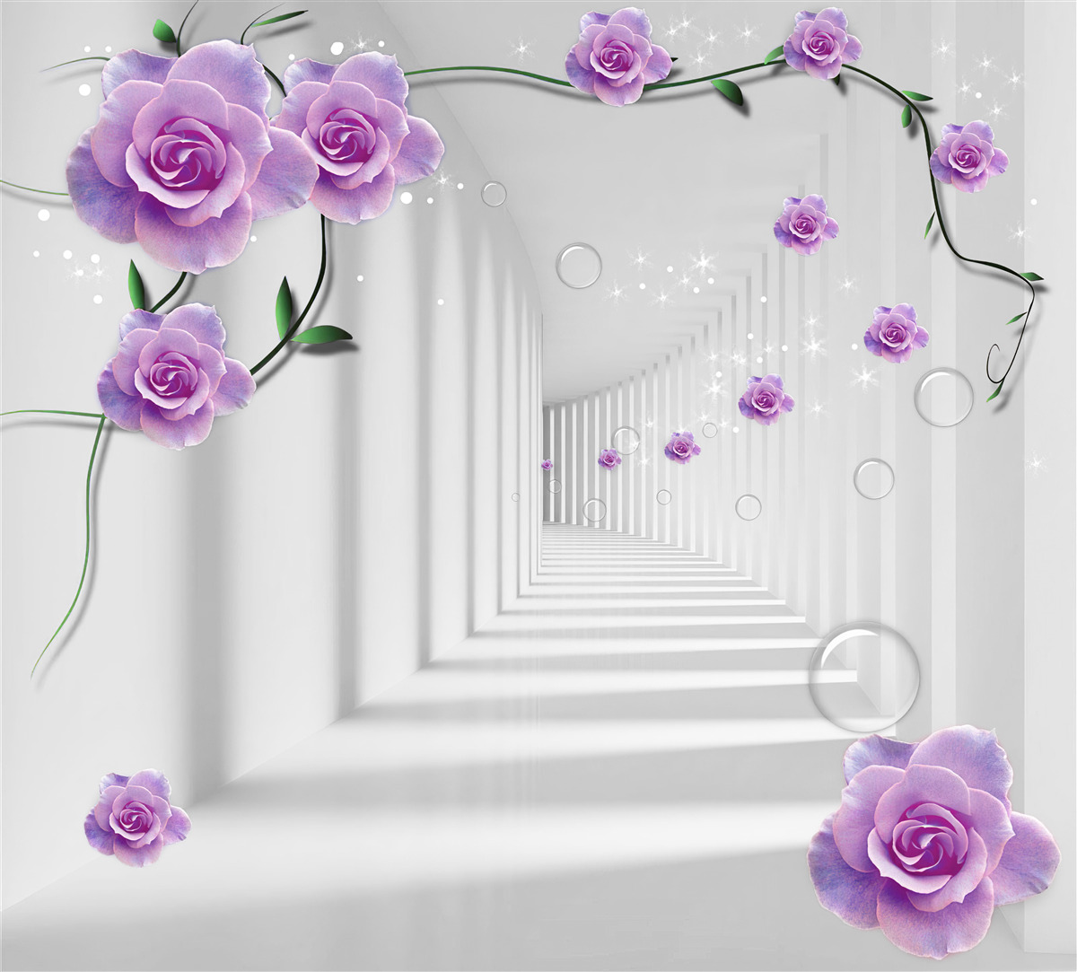 Fototapeta kvety, ktoré kvitli na pozadí tunela