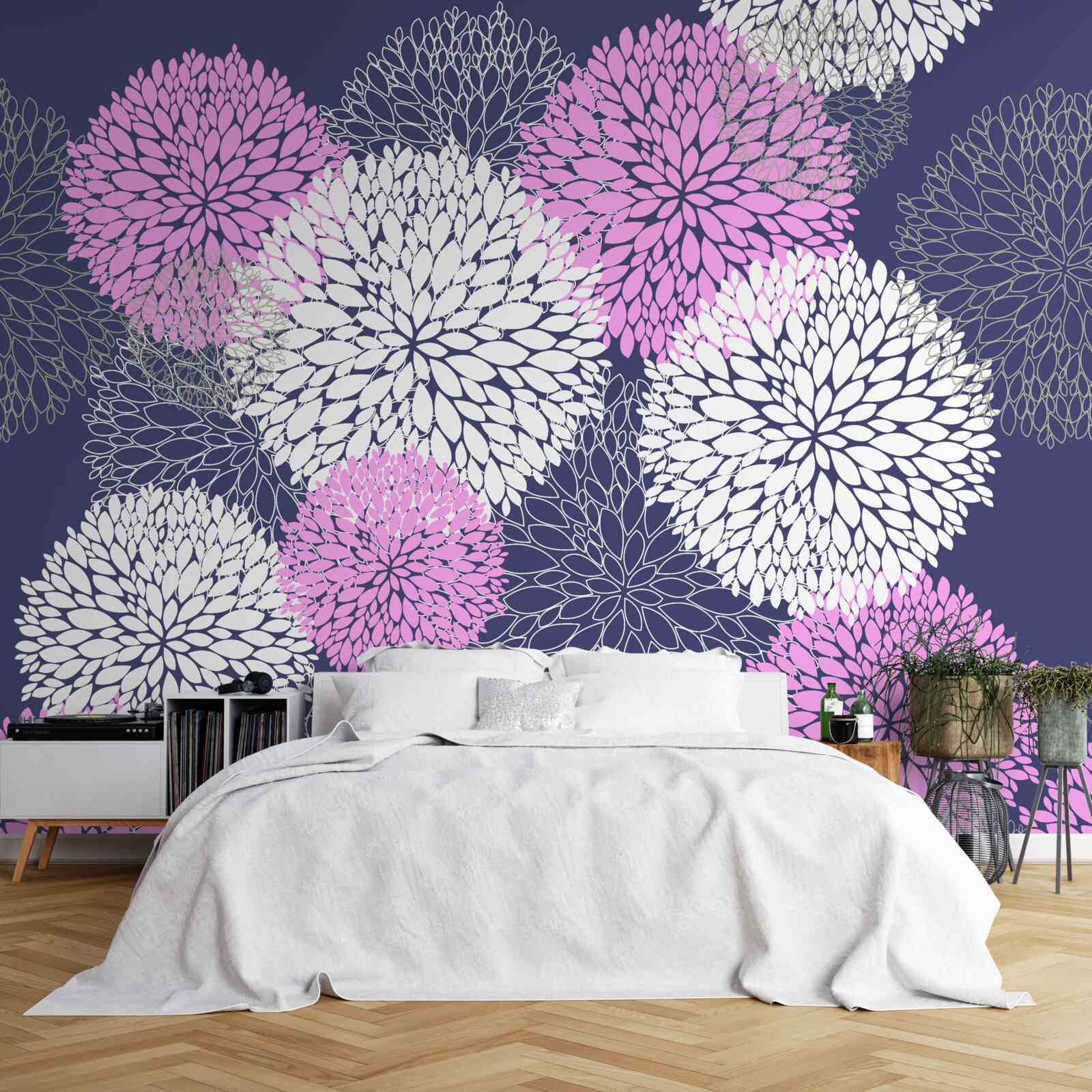 Fototapeta ružové a biele sasanky