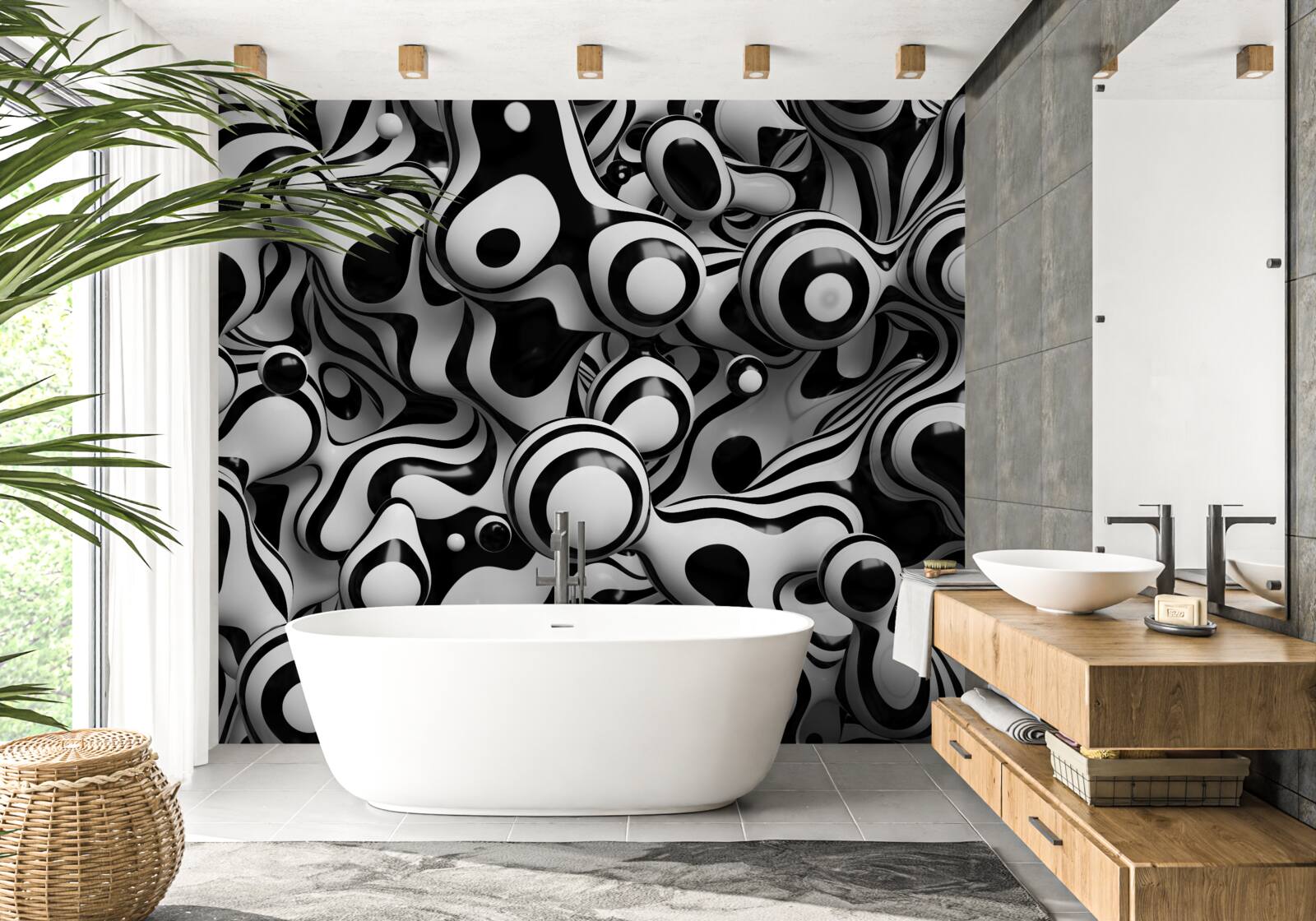 Fototapeta abstrakcia v čiernobielej palete