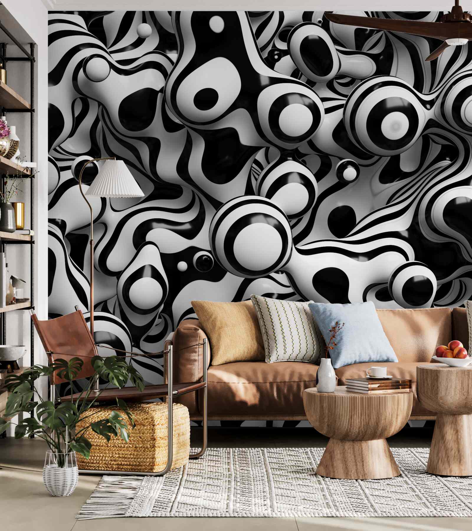 Fototapeta abstrakcia v čiernobielej palete