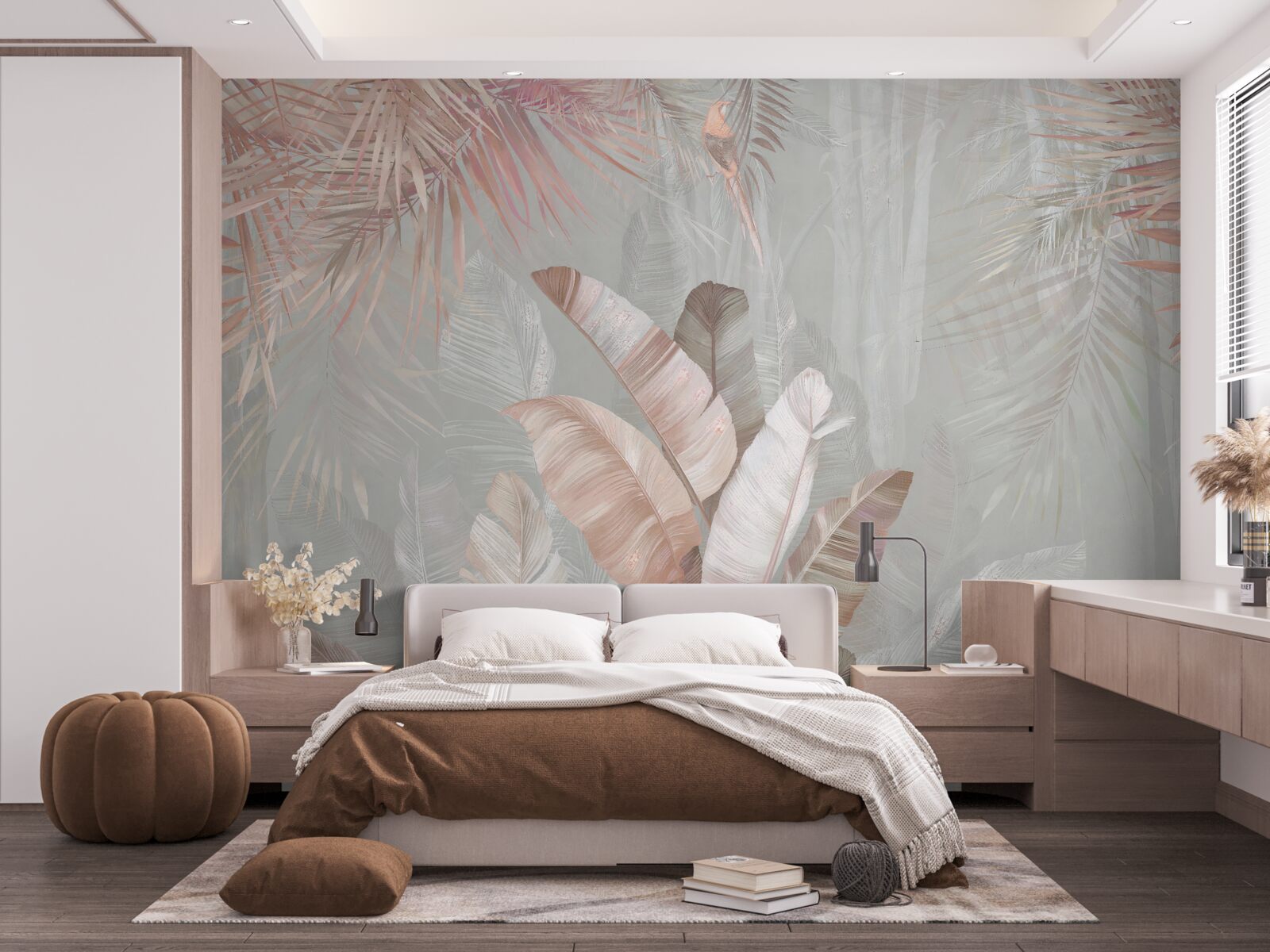 Fototapeta jemná kytica tropických listov v kytici