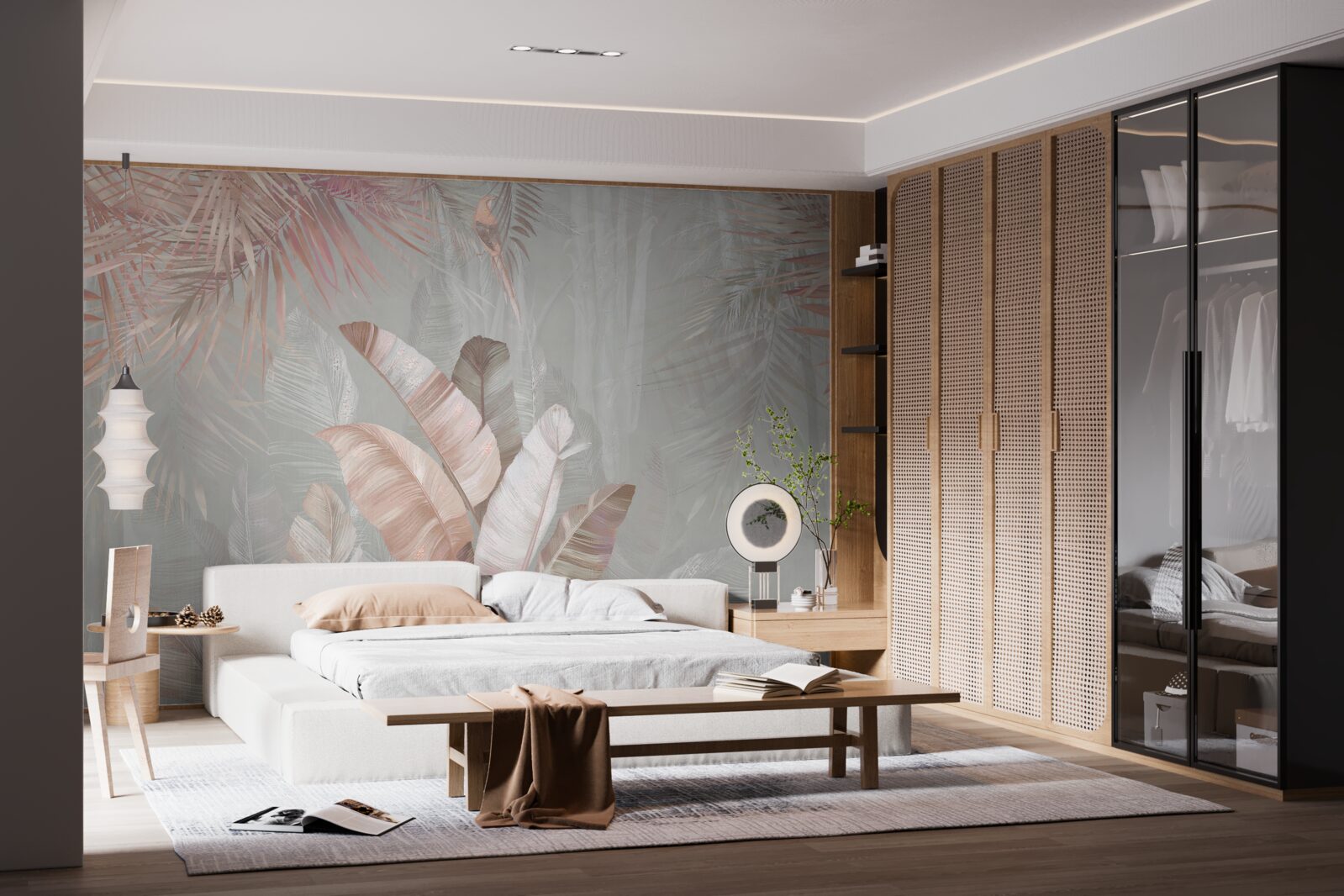 Fototapeta jemná kytica tropických listov v kytici