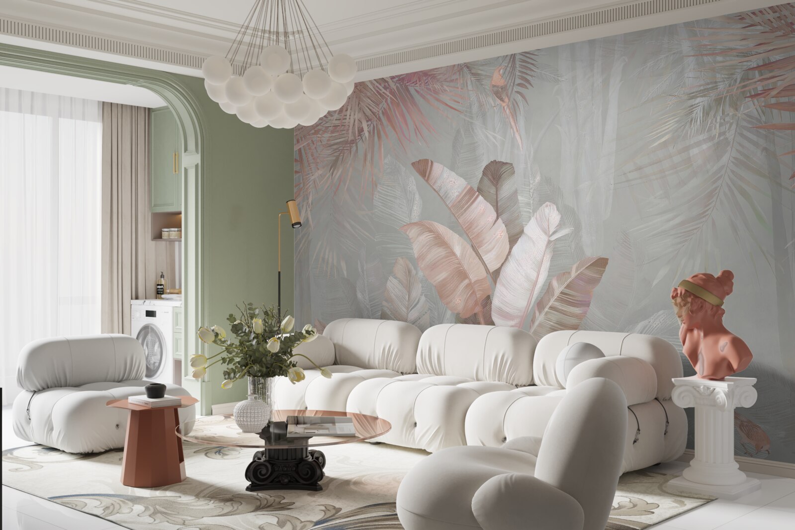 Fototapeta jemná kytica tropických listov v kytici