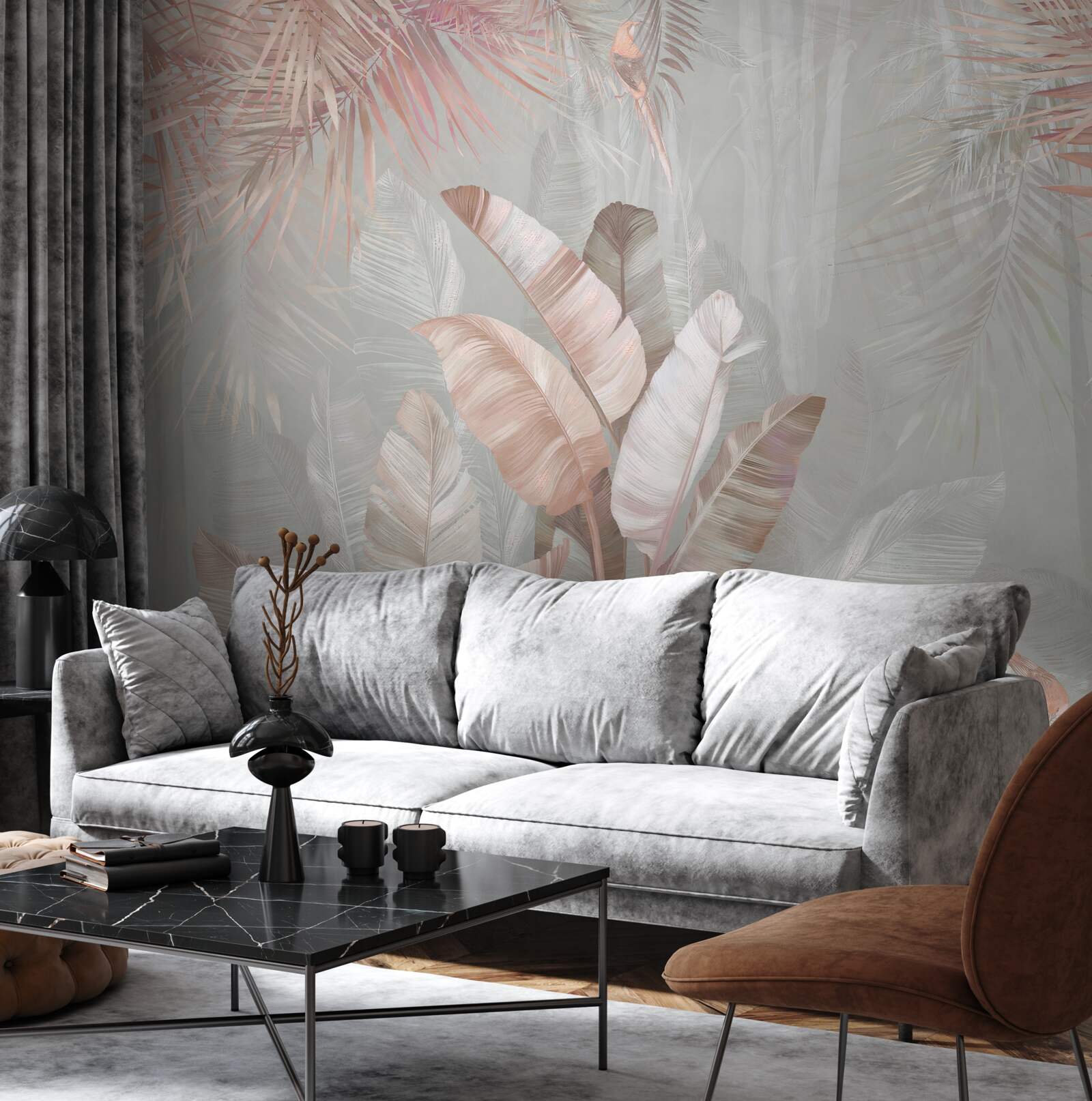 Fototapeta jemná kytica tropických listov v kytici