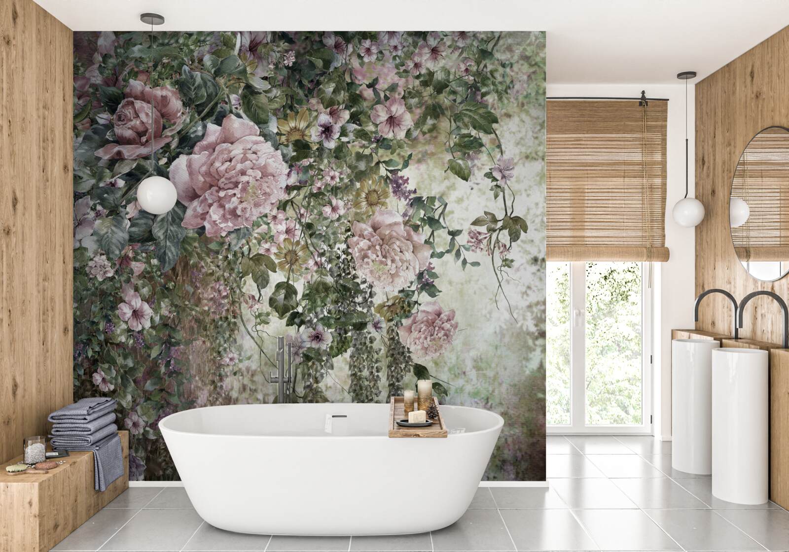 Fototapeta zeleň obklopená rôznymi jarnými kvetmi