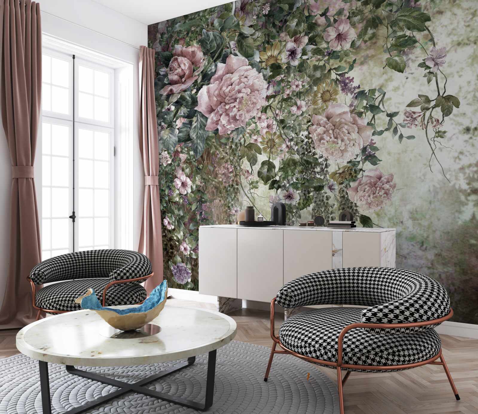 Fototapeta zeleň obklopená rôznymi jarnými kvetmi