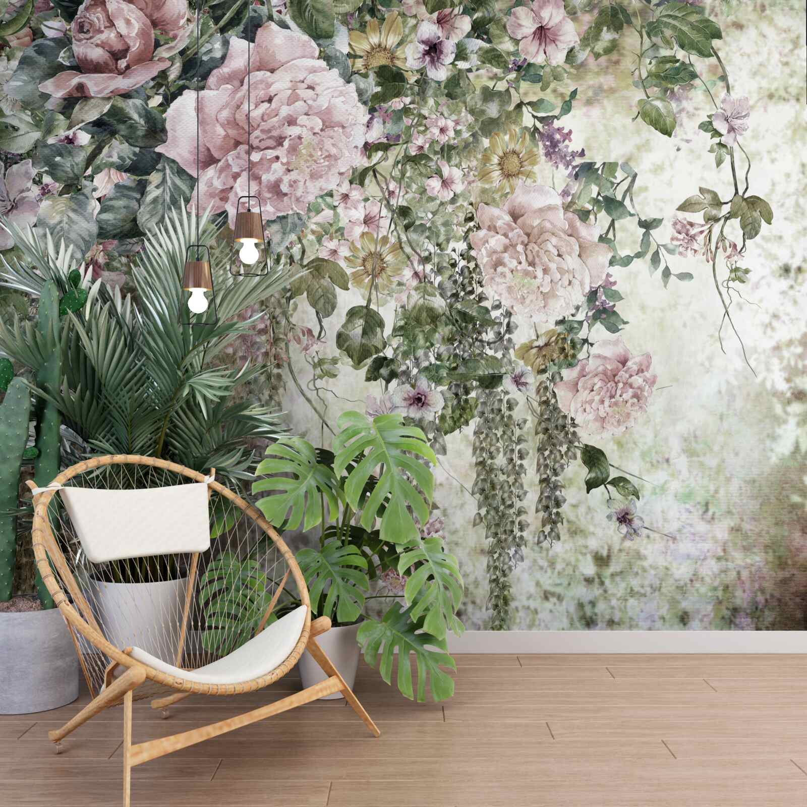 Fototapeta konáre jemných kvetov padajúce nadol