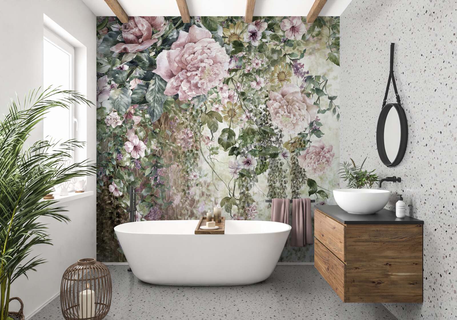 Fototapeta konáre jemných kvetov padajúce nadol