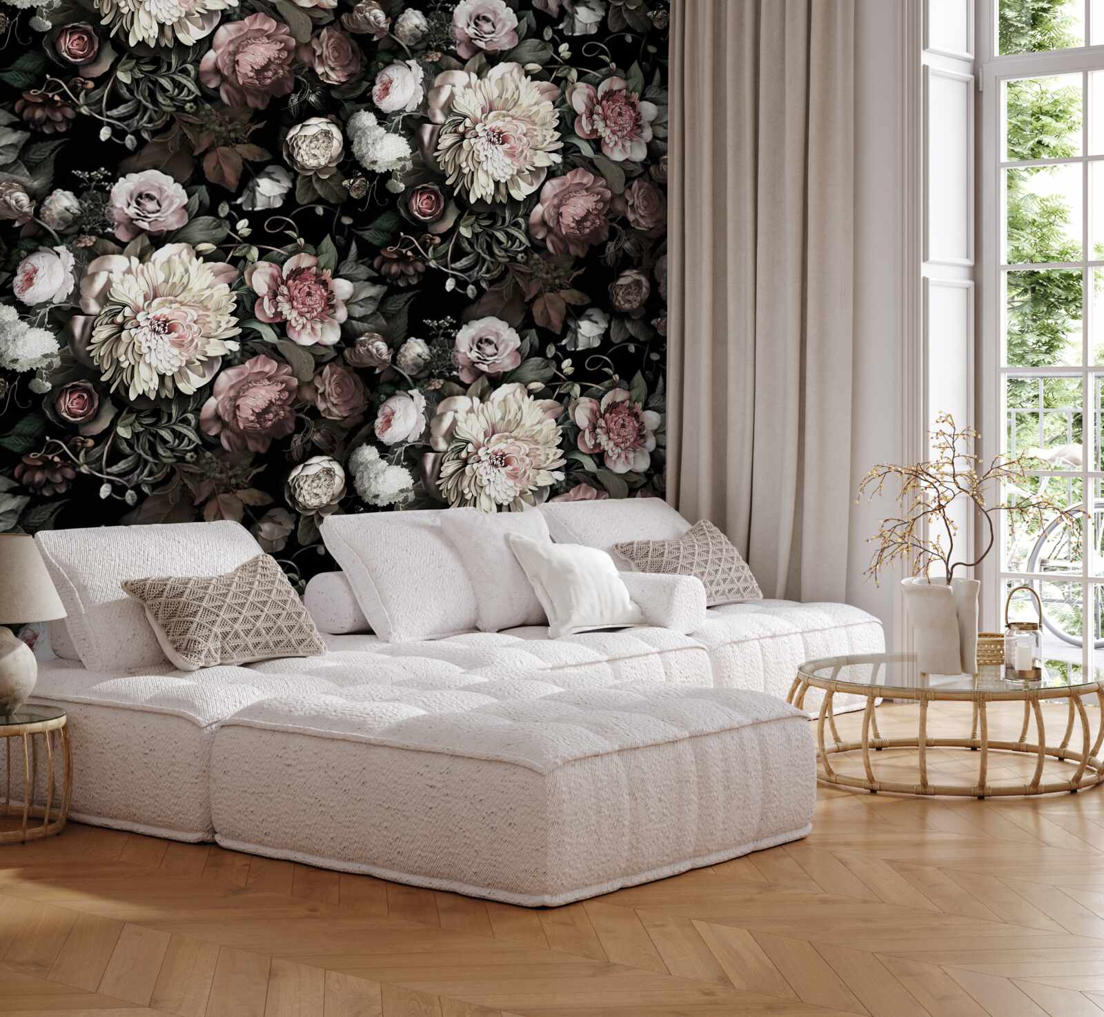 Fototapeta zloženie svetlých kvetinových odtieňov