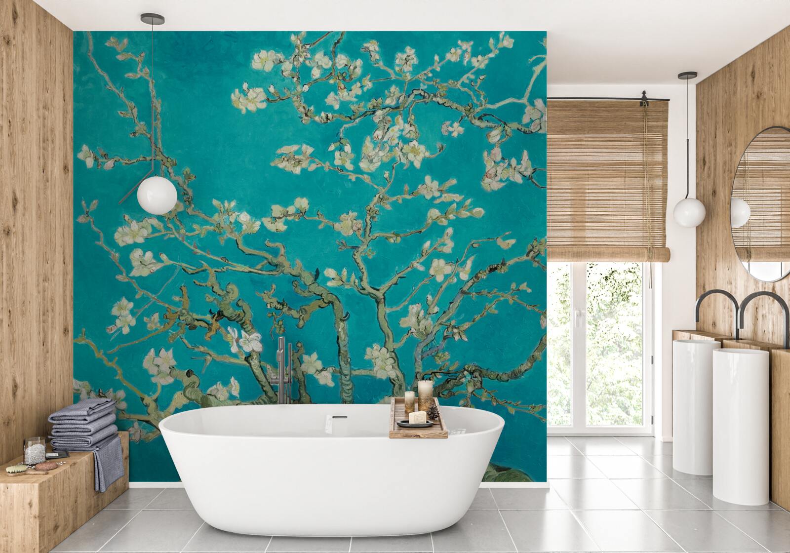 Fototapeta kvitnúce mandľové konáre