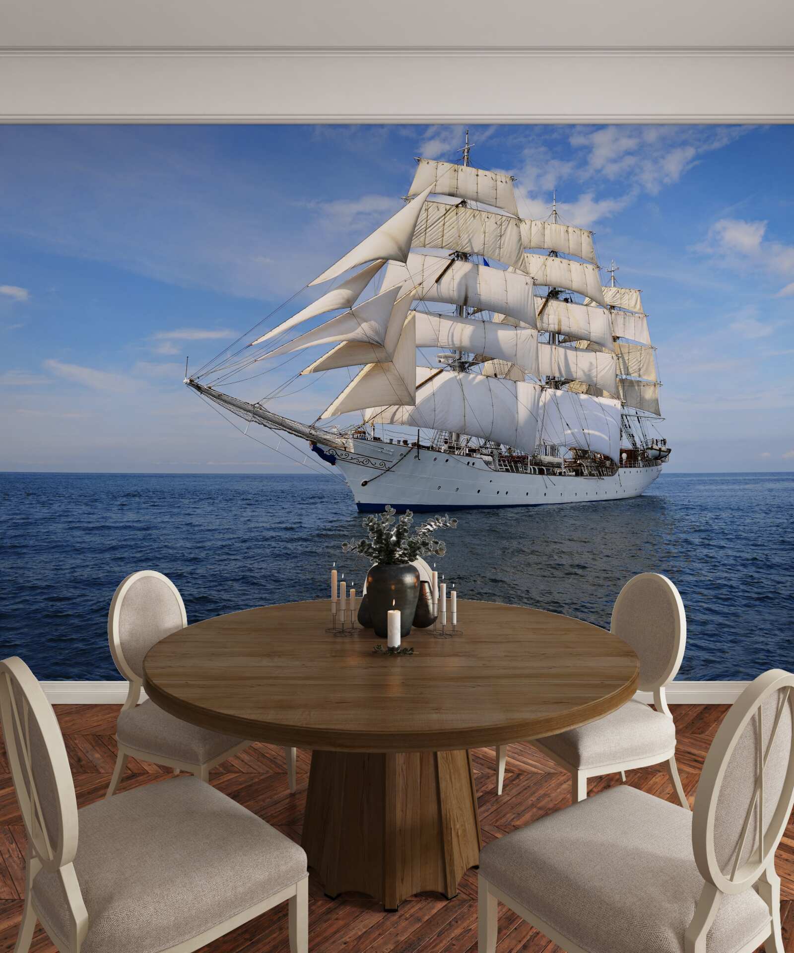 Fototapeta loď s plachtami na pokojnom mori