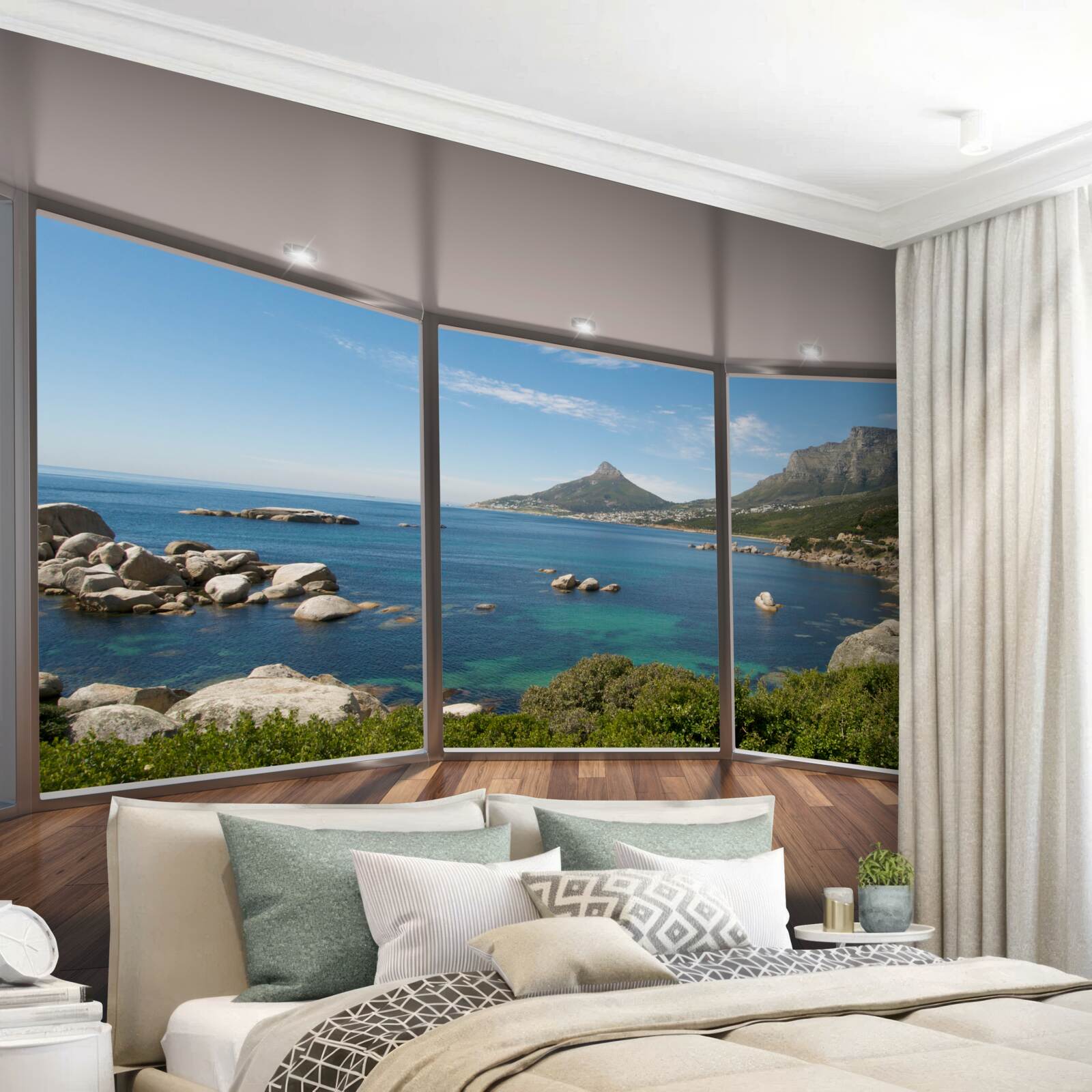 Fototapeta obrovské okná od podlahy až po strop s malebným výhľadom