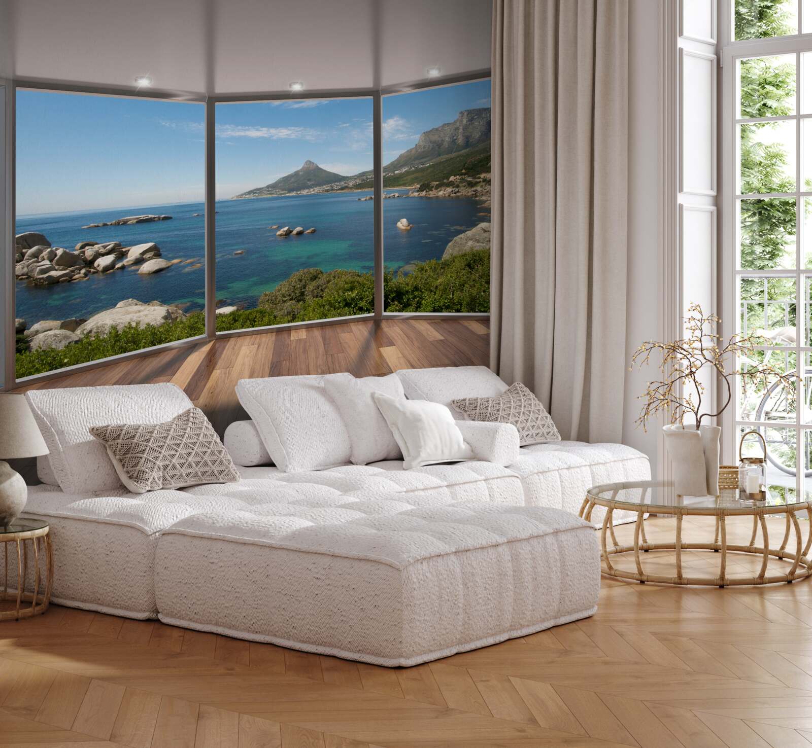 Fototapeta obrovské okná od podlahy až po strop s malebným výhľadom