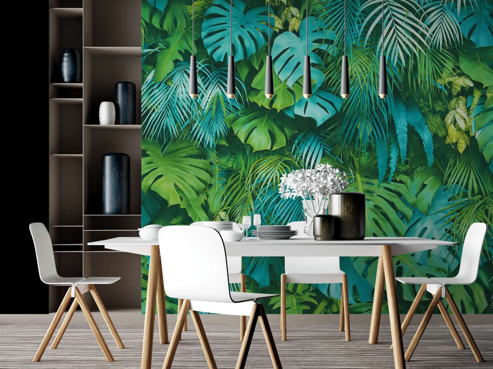 Fototapeta ohromujúci kaleidoskop tropických zelených listov