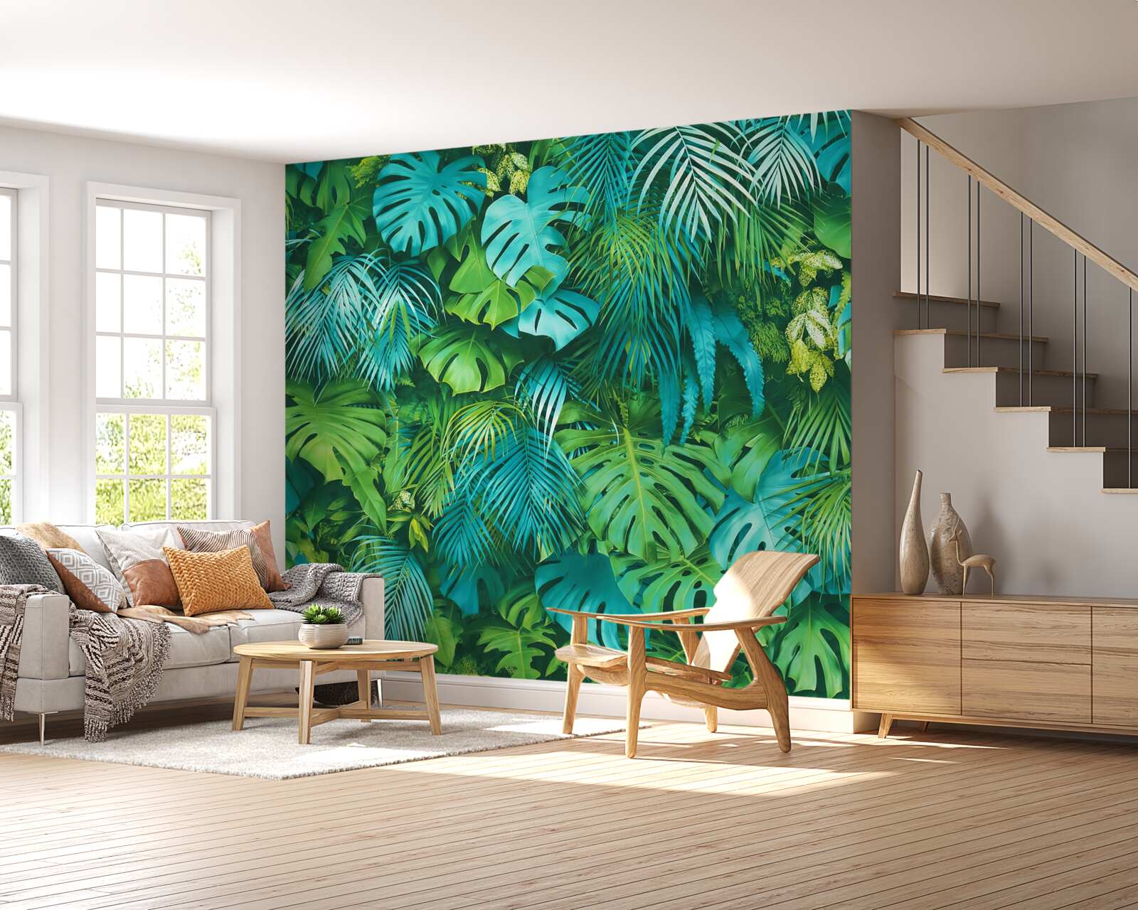 Fototapeta ohromujúci kaleidoskop tropických zelených listov