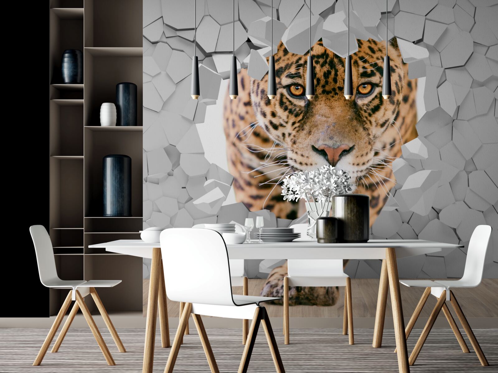 Fototapeta leopard prenikne cez stenu