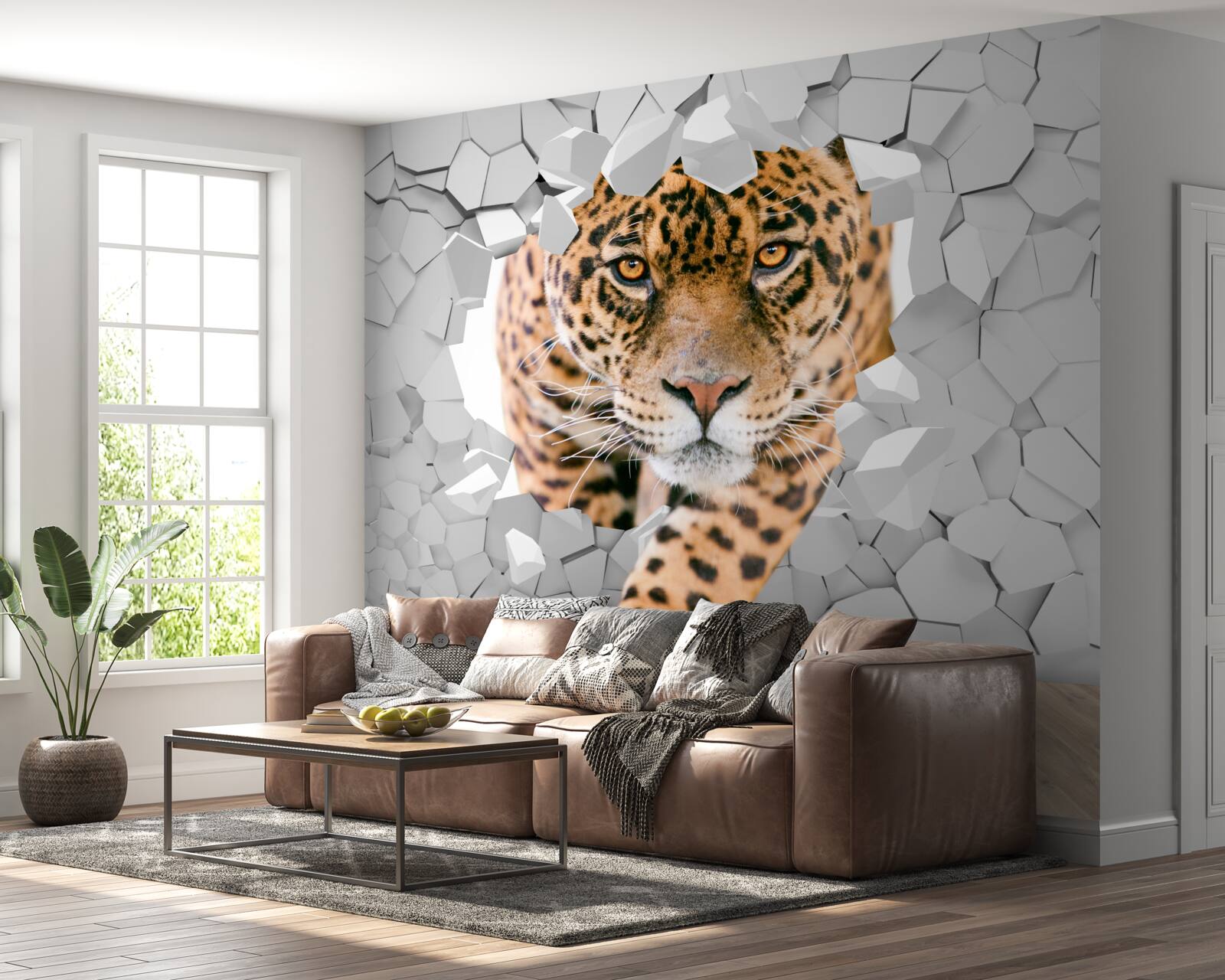 Fototapeta leopard prenikne cez stenu
