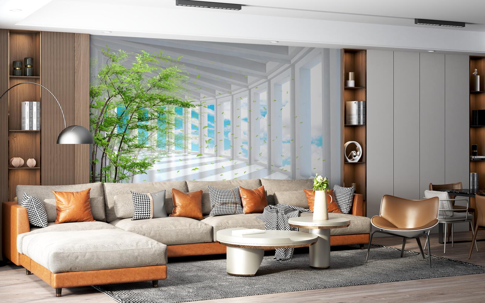 Fototapeta úchvatná terasa osvetlená slnečnými lúčmi