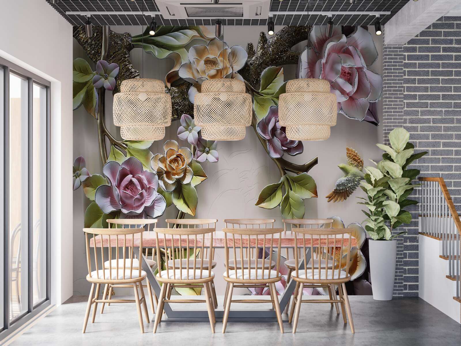 Fototapeta farebné ruže na konároch sú nádherné