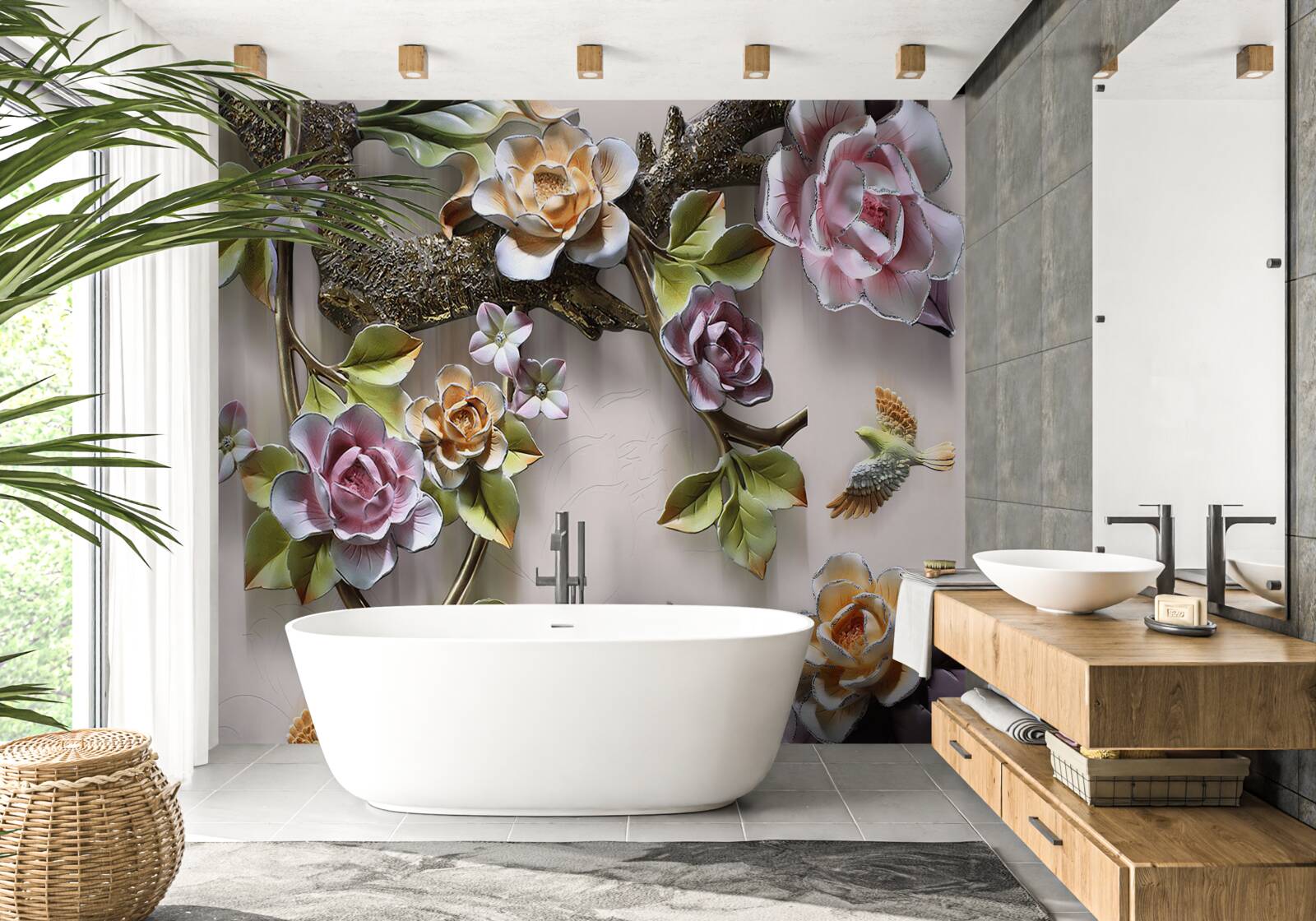 Fototapeta farebné ruže na konároch sú nádherné