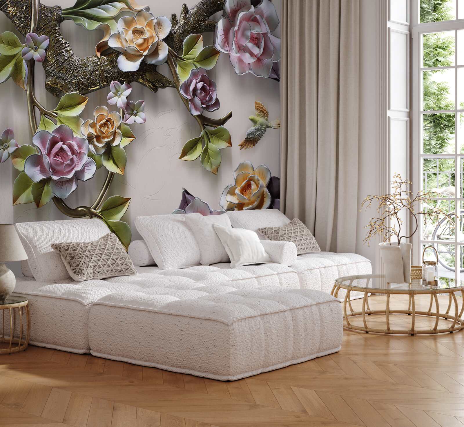 Fototapeta farebné ruže na konároch sú nádherné