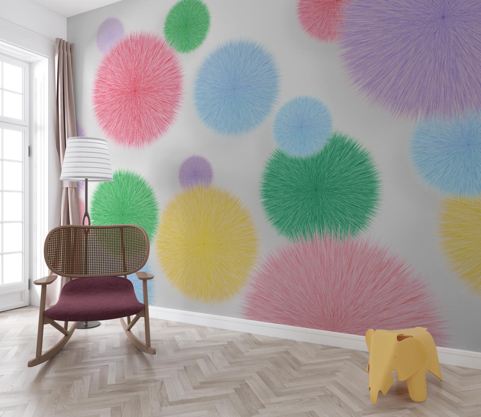 Fototapeta farebné kruhy na svetlom pozadí