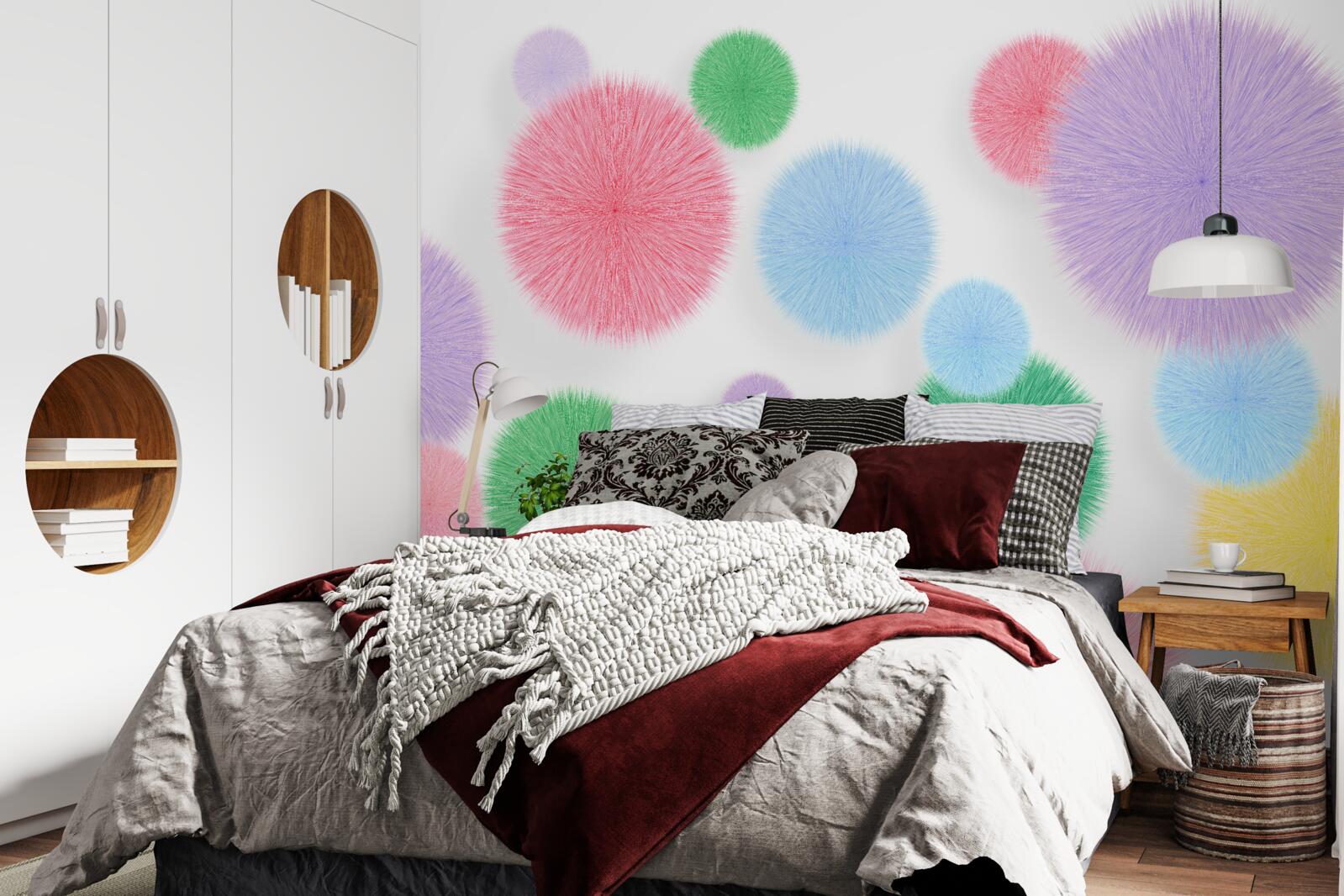 Fototapeta farebné kruhy na svetlom pozadí