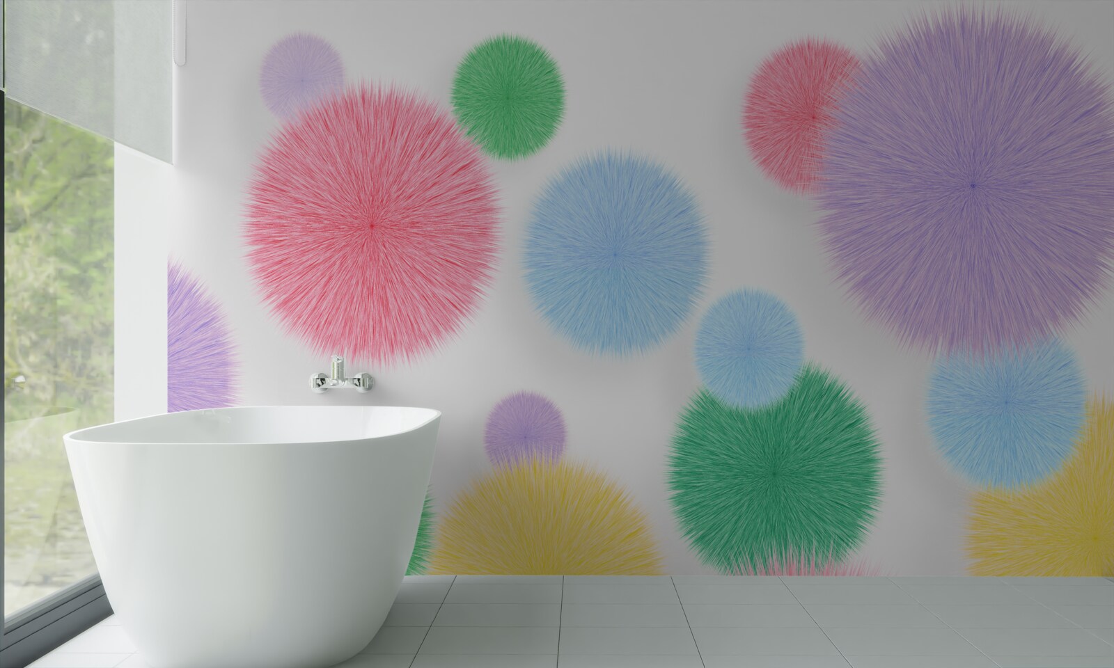 Fototapeta farebné kruhy na svetlom pozadí