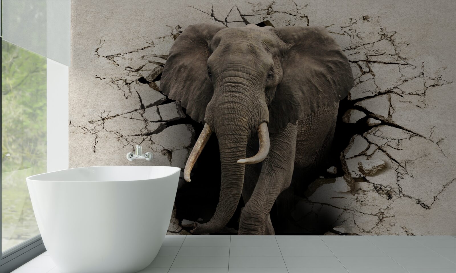 Fototapeta slon prekročí prekážku