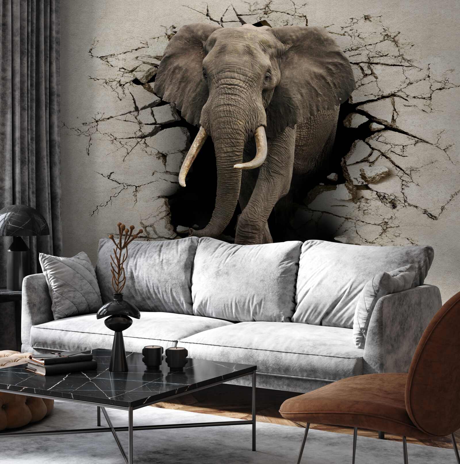 Fototapeta slon prekročí prekážku