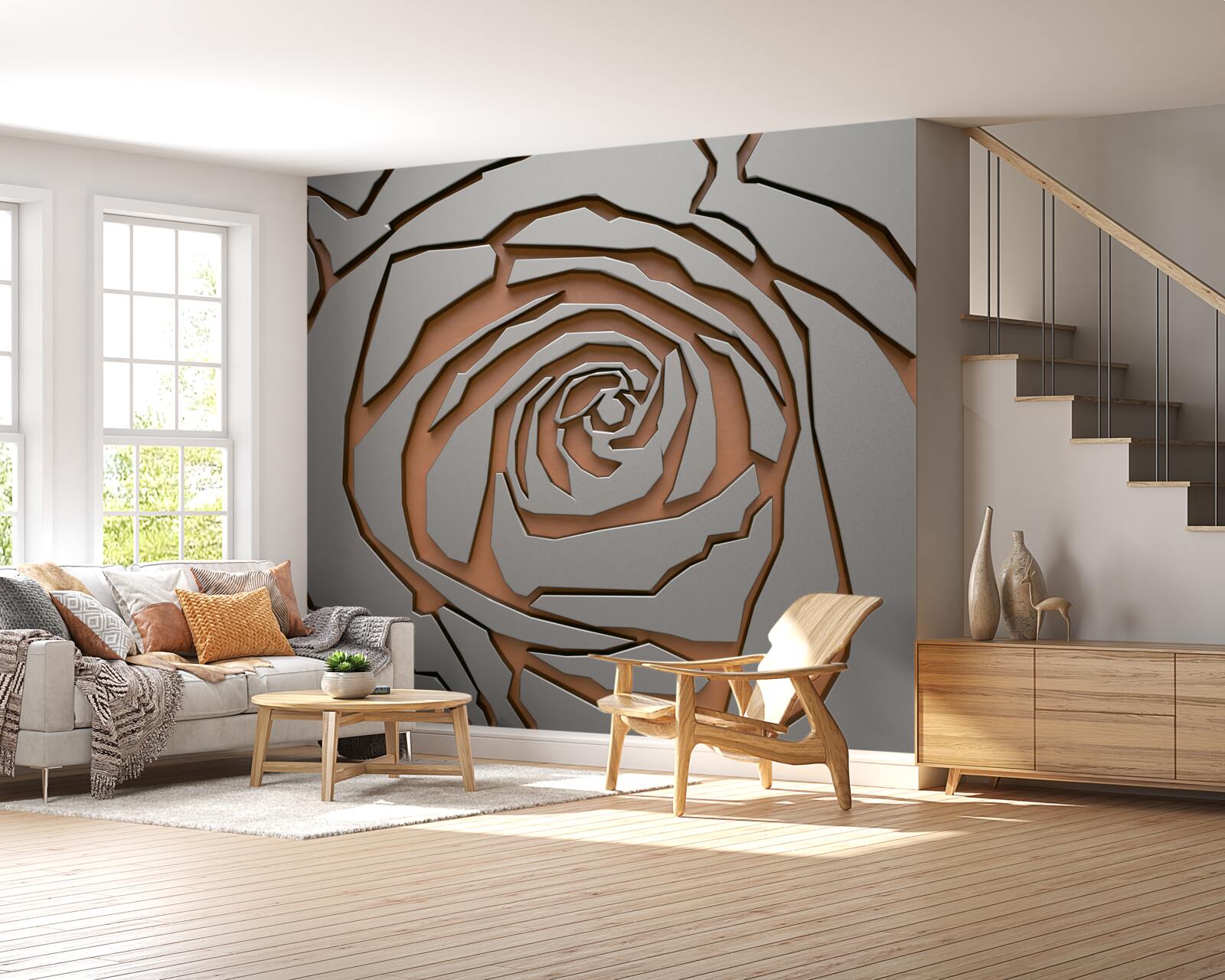 Fototapeta sivá ruža vyrobená z ocele