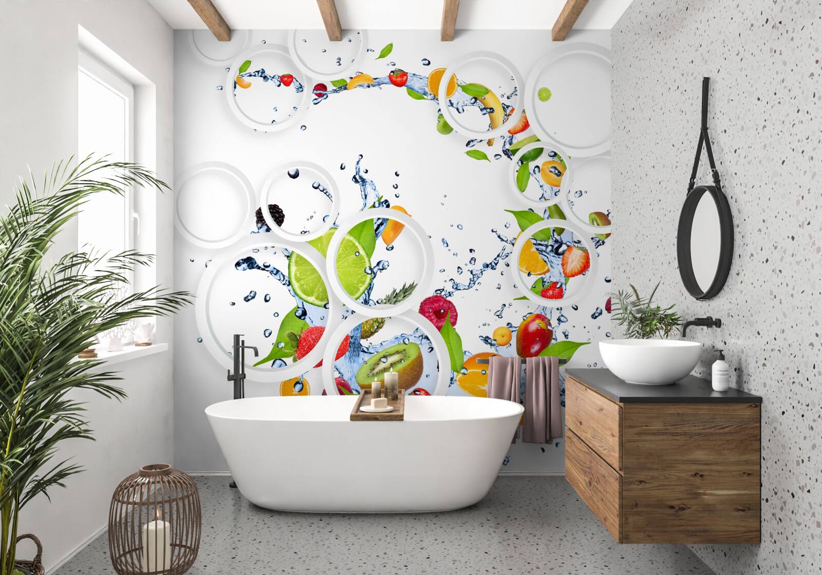 Fototapeta ovocie a biela guľatosť