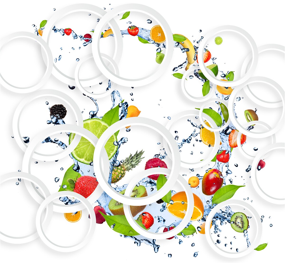 Fototapeta ovocie a bobule sú nasýtené vlhkosťou