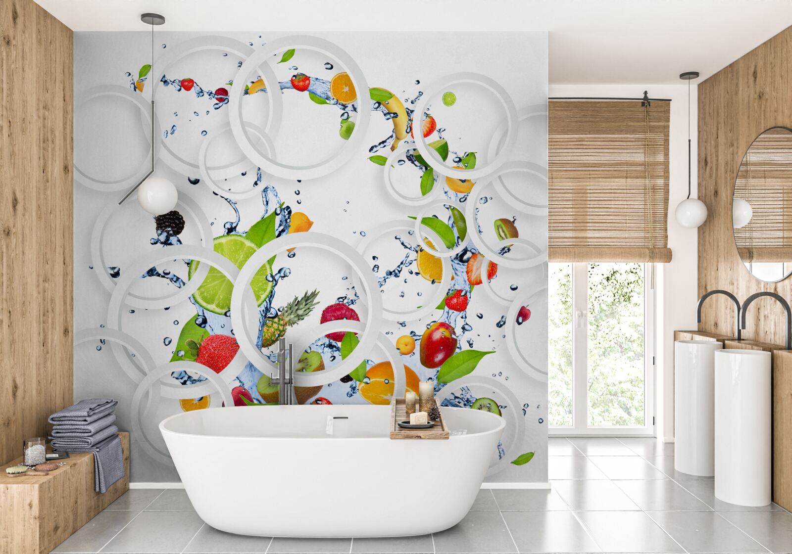 Fototapeta ovocie a bobule sú nasýtené vlhkosťou