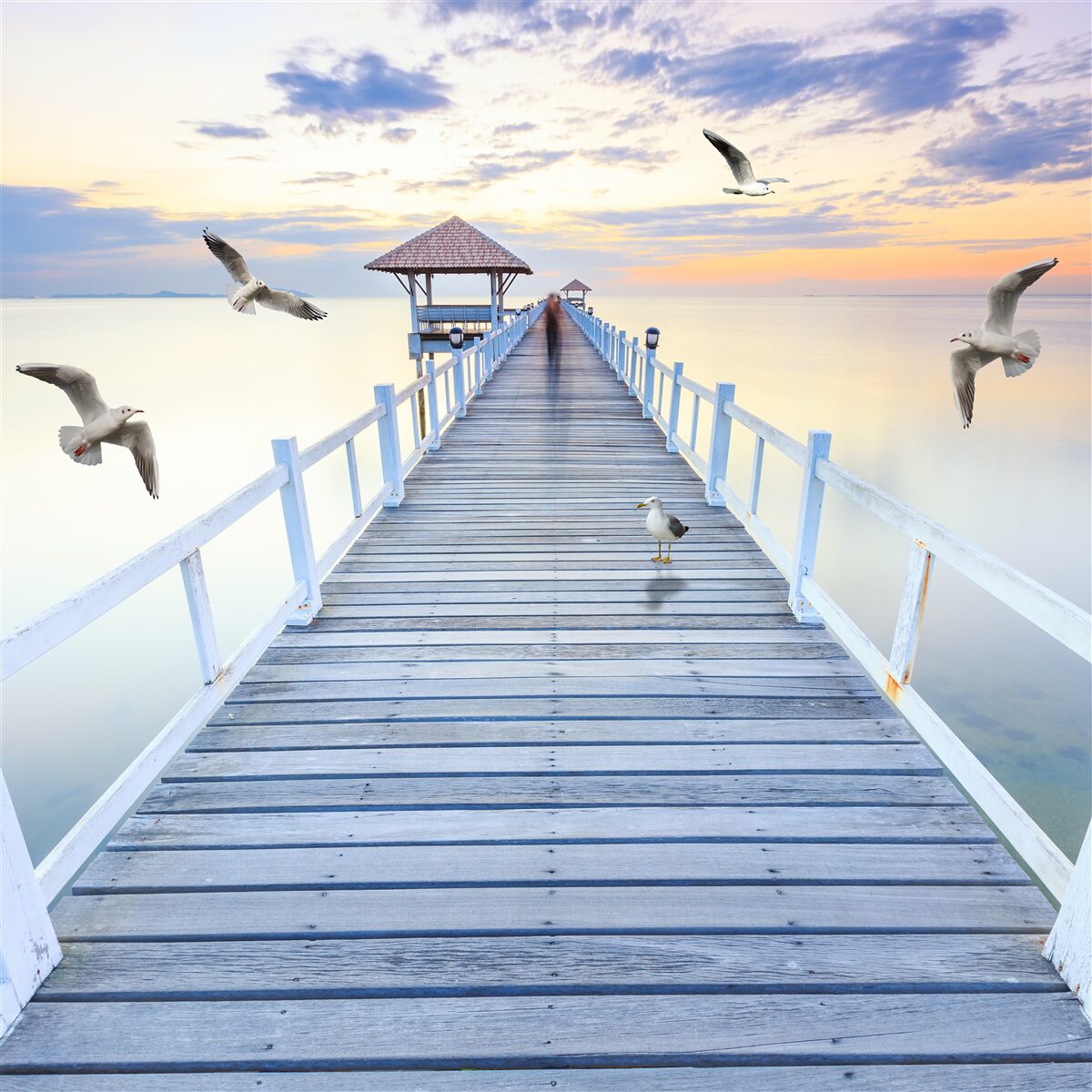 Fototapeta drevený most vedúci k oceánu