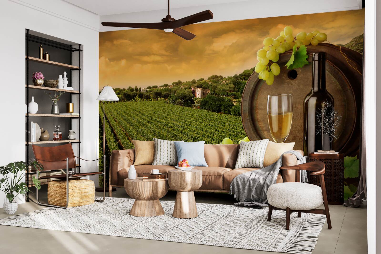 Fototapeta západ slnka nad vinicami