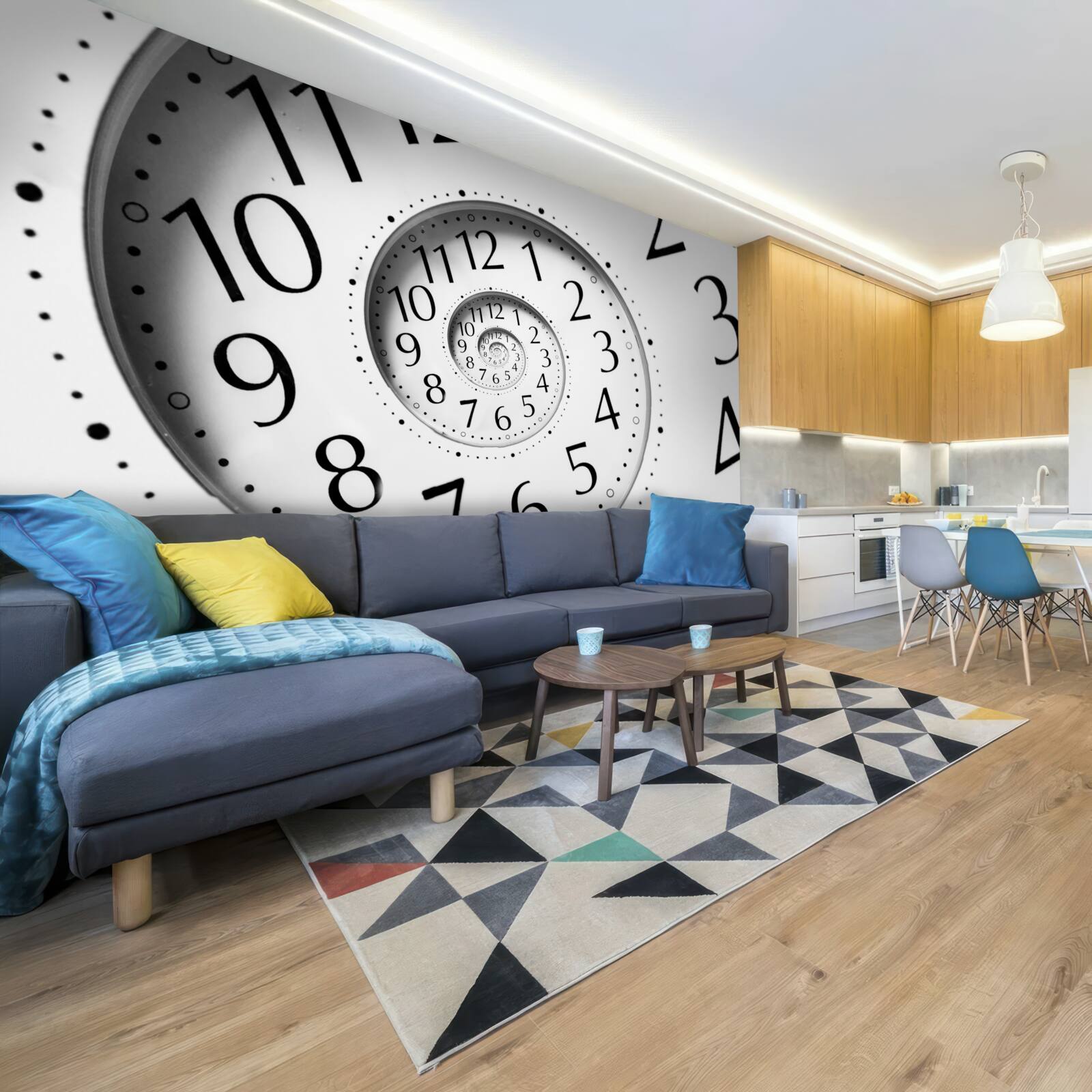 Fototapeta biele špirálové hodiny