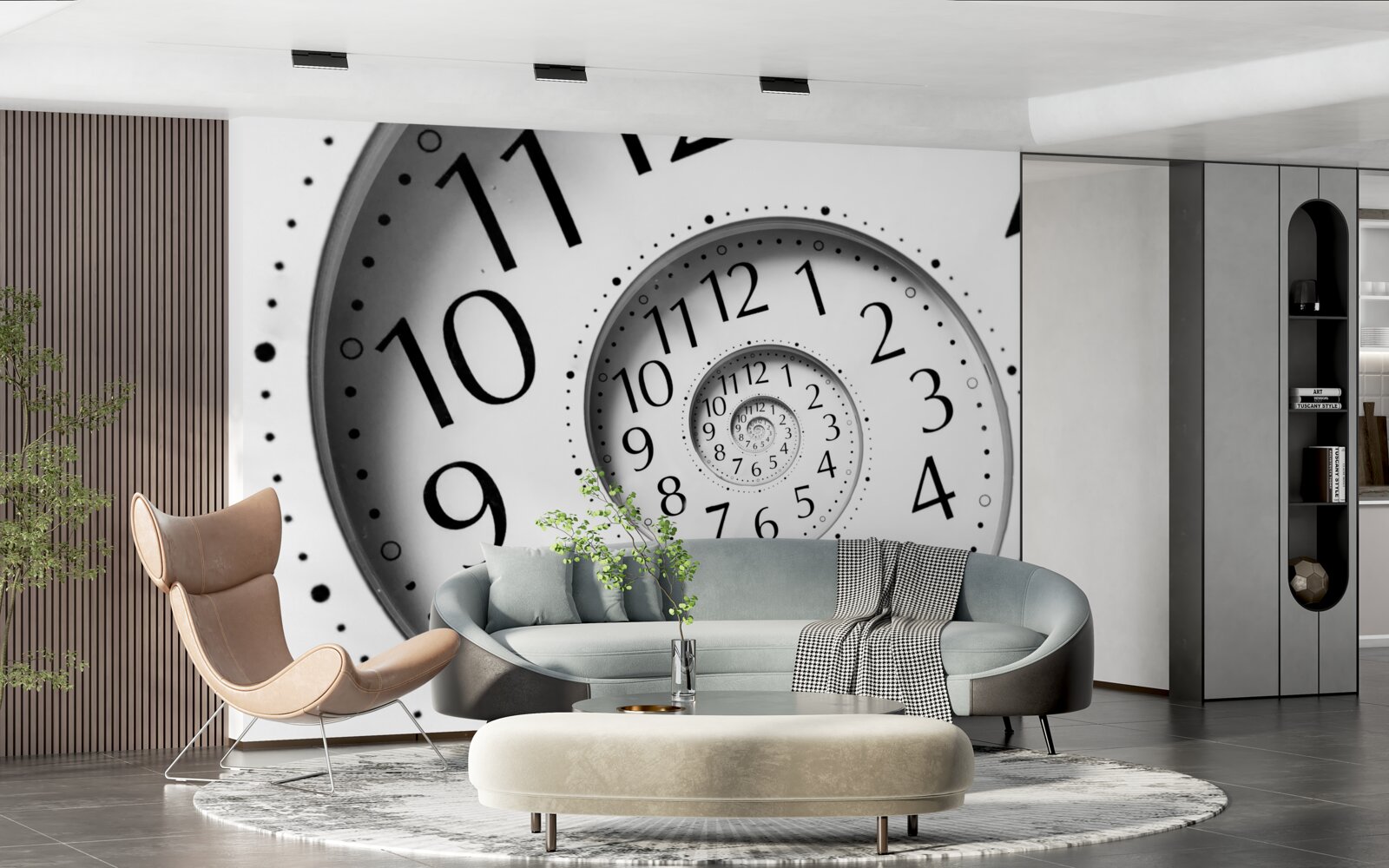 Fototapeta biele špirálové hodiny