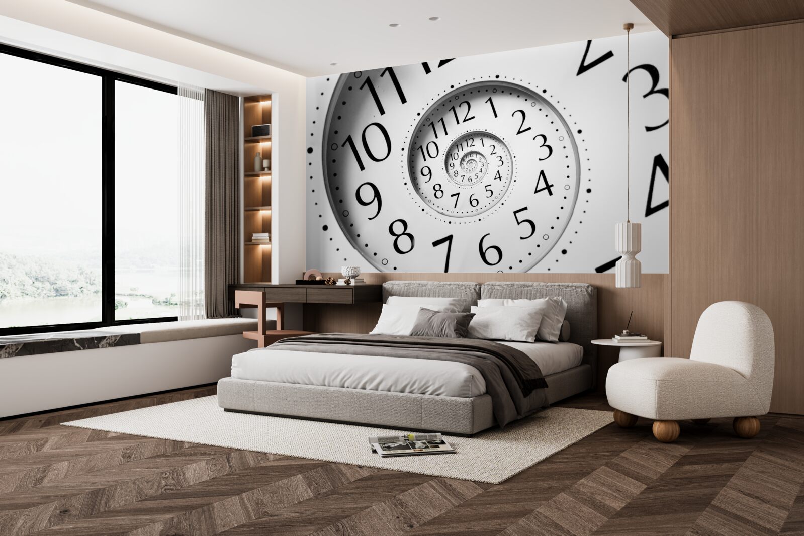 Fototapeta biele špirálové hodiny