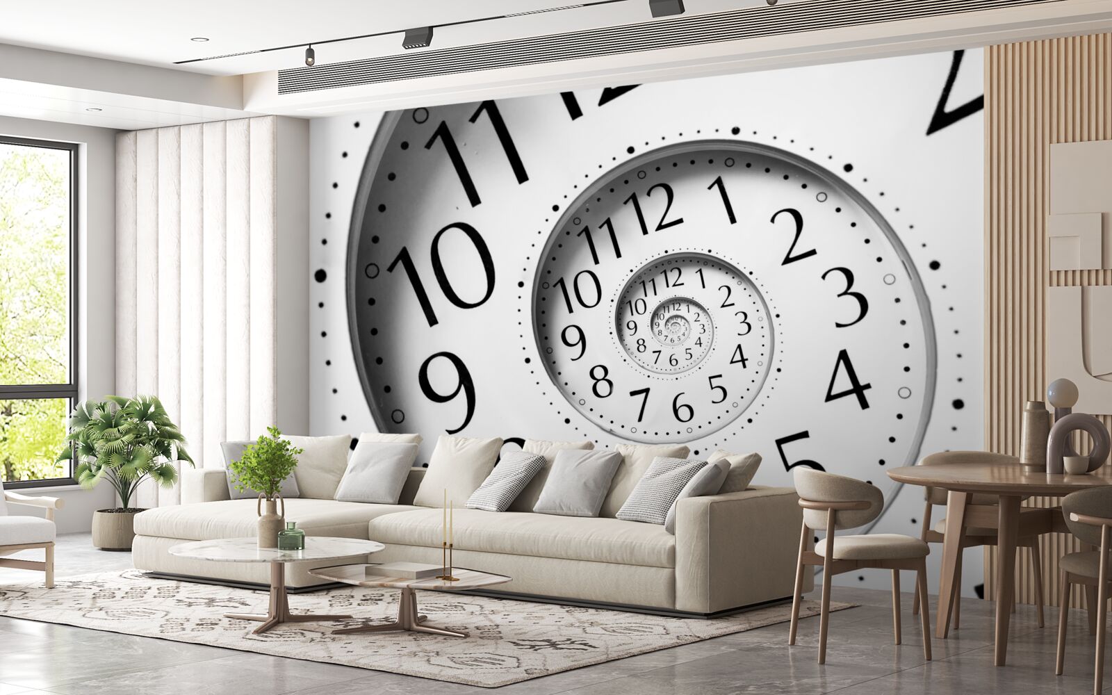 Fototapeta biele špirálové hodiny