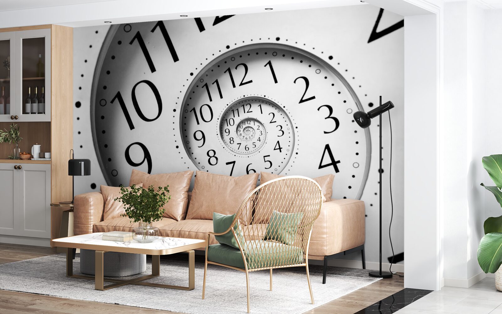 Fototapeta biele špirálové hodiny