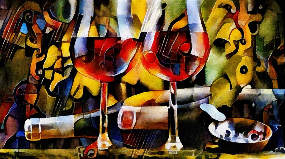 Fototapeta motív vína v kubistickom štýle